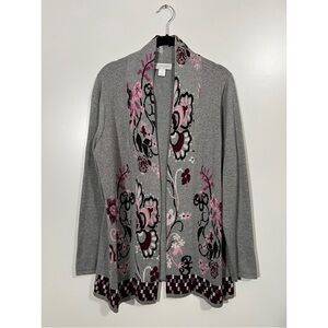 Vintage Cardigan Christopher & Banks Gray, Pink, and Black Checker Size Medium
